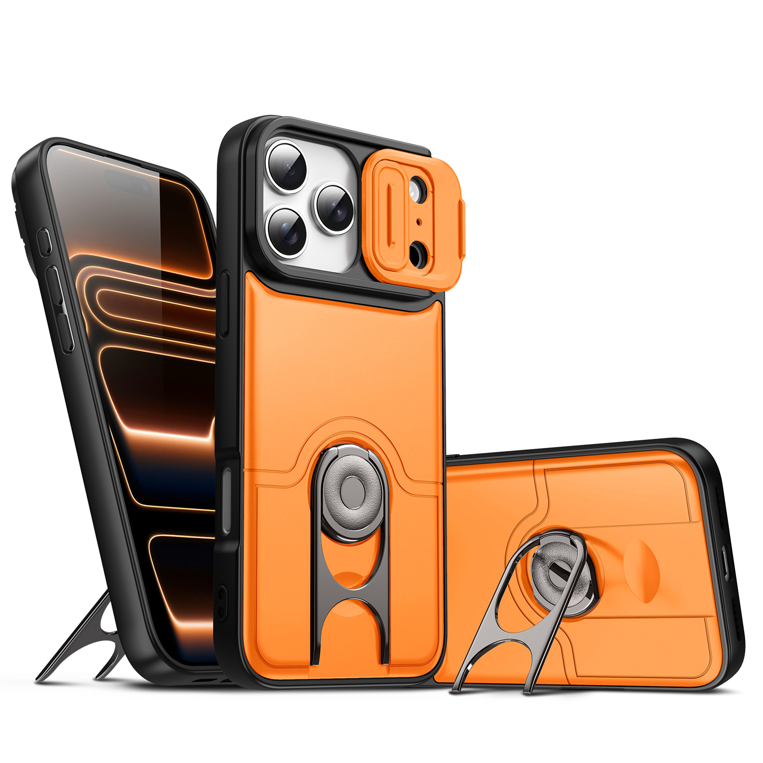Applicable to Apple iPhone 17 pro max mobile phone shell camera push window protection integrated ring bracket