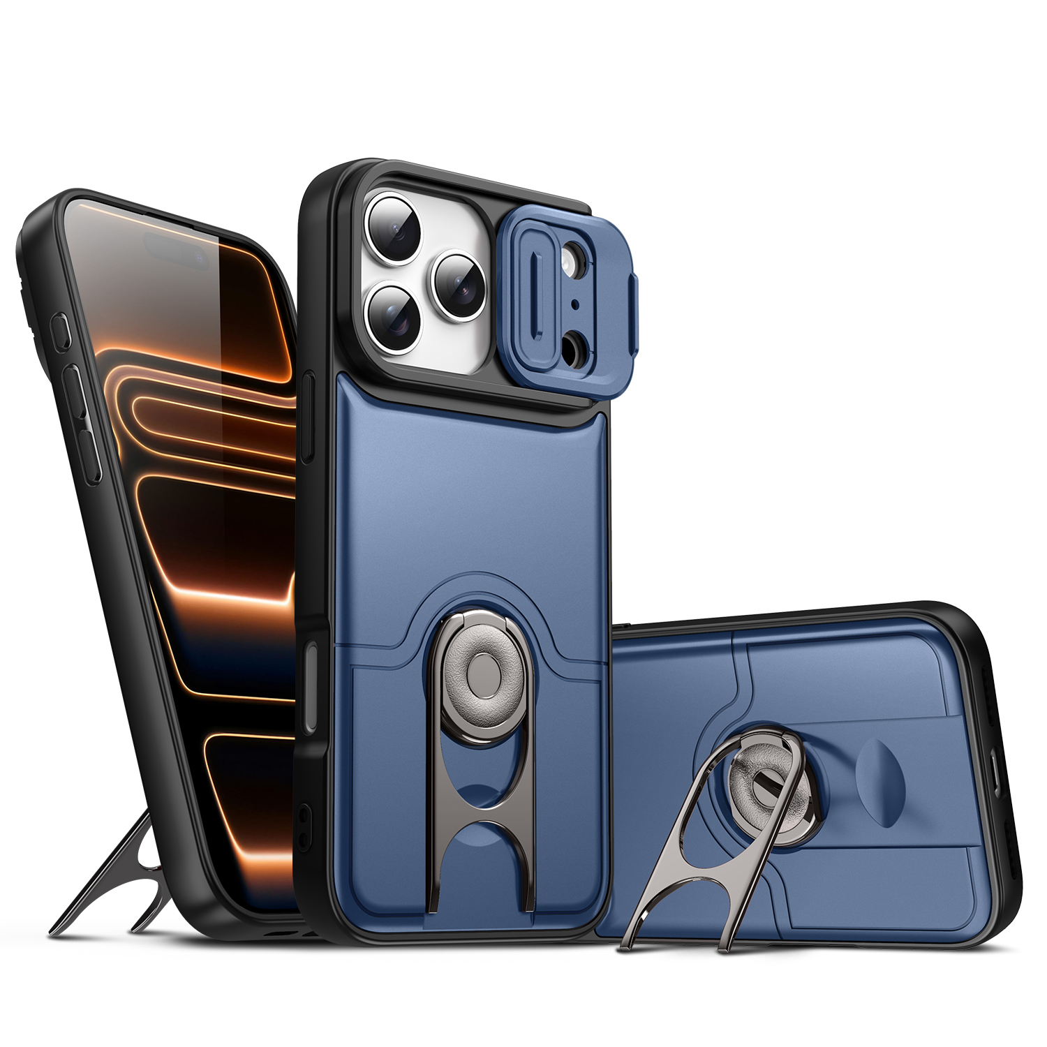 Applicable to Apple iPhone 17 pro max mobile phone shell camera push window protection integrated ring bracket