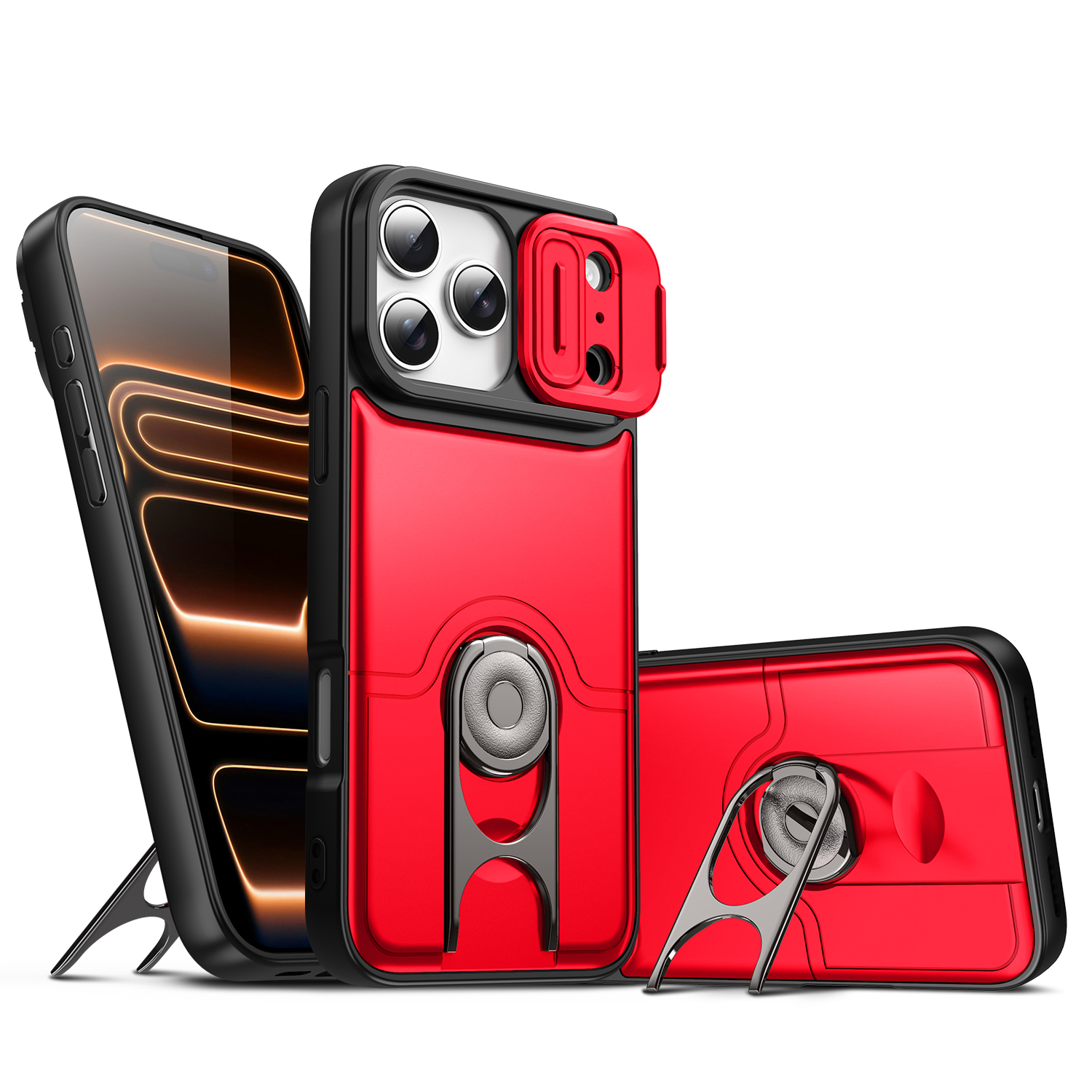 Applicable to Apple iPhone 17 pro max mobile phone shell camera push window protection integrated ring bracket