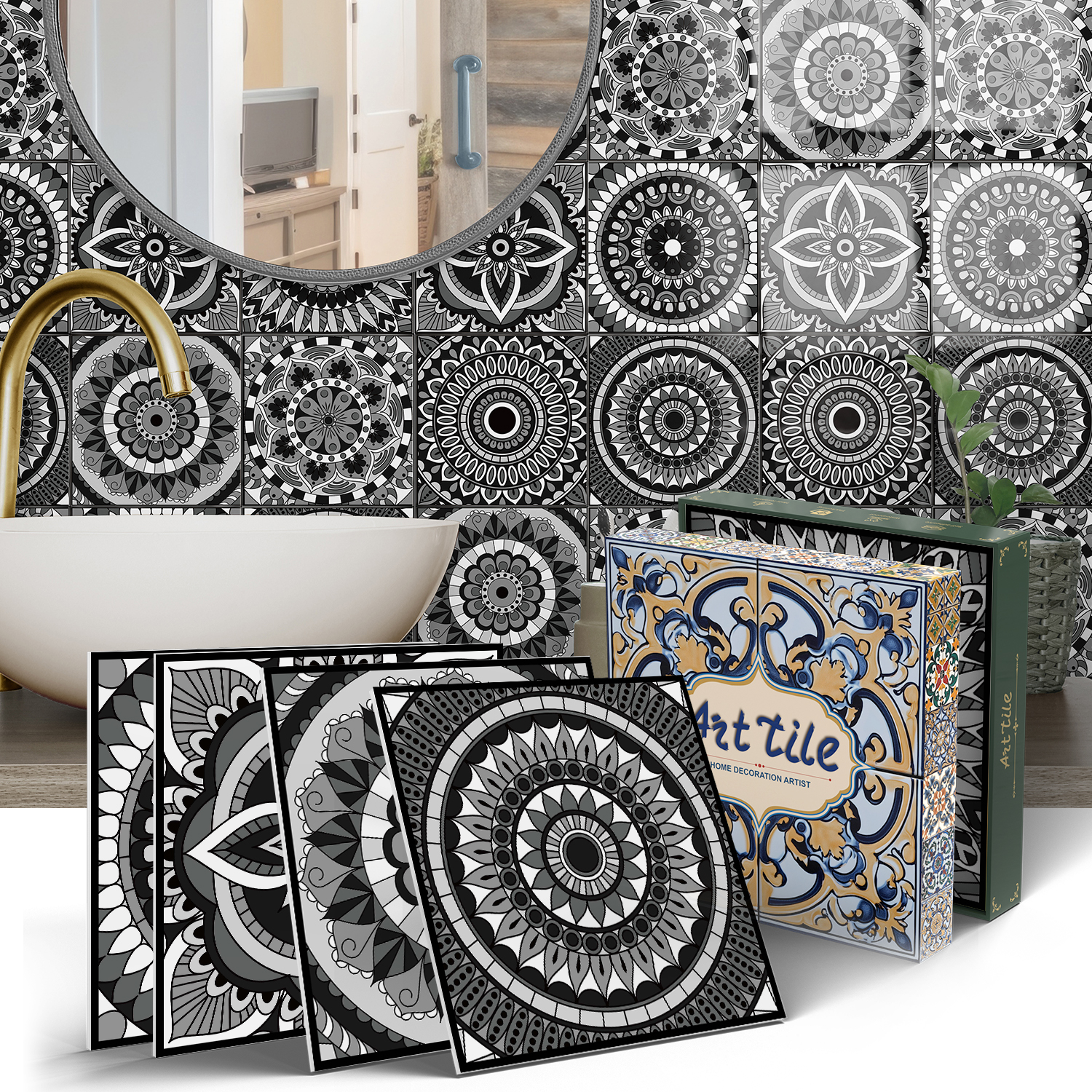 Classic fancy self-adhesive wall stickers moisture-proof, heat-insulating, stable, easy-fitting, untraceable and undamaged paint surface, foreign trade e-commerce hot-selling item