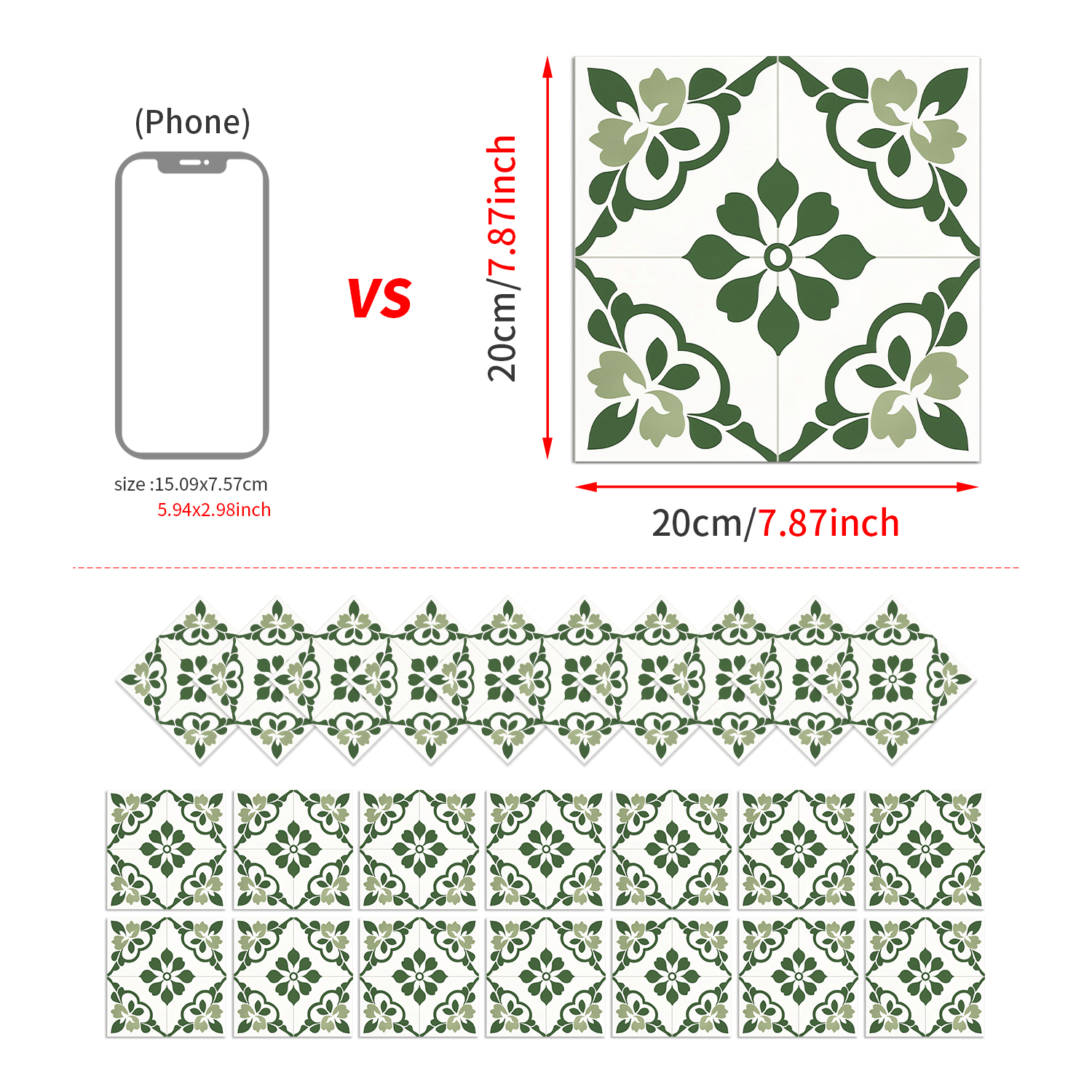 Classic fancy self-adhesive wall stickers various patterns matte texture tile moisture-proof heat insulation stable fit disassembly and assembly seamless no damage to the base surface foreign trade e-commerce hot sale item