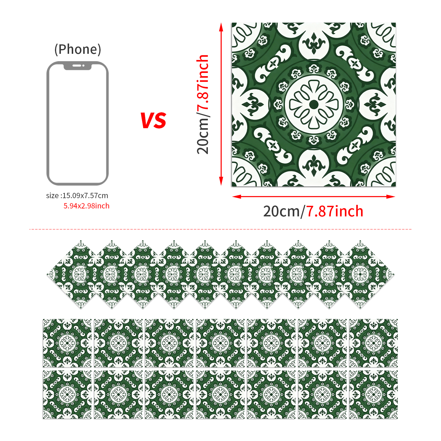 Classic fancy self-adhesive wall stickers various patterns matte texture tile moisture-proof heat insulation stable fit disassembly and assembly seamless no damage to the base surface foreign trade e-commerce hot sale item