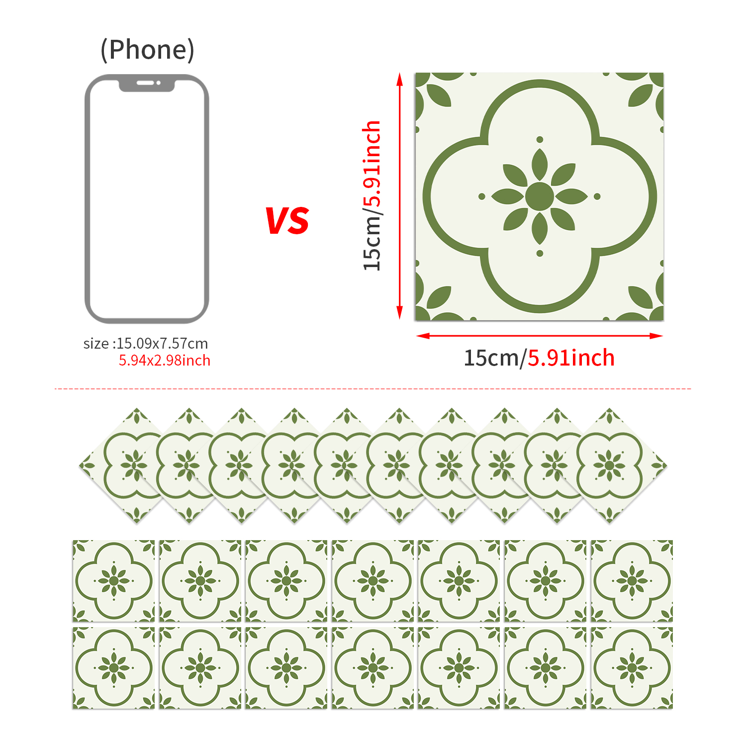 Classic fancy self-adhesive wall stickers various patterns matte texture tile moisture-proof heat insulation stable fit disassembly and assembly seamless no damage to the base surface foreign trade e-commerce hot sale item