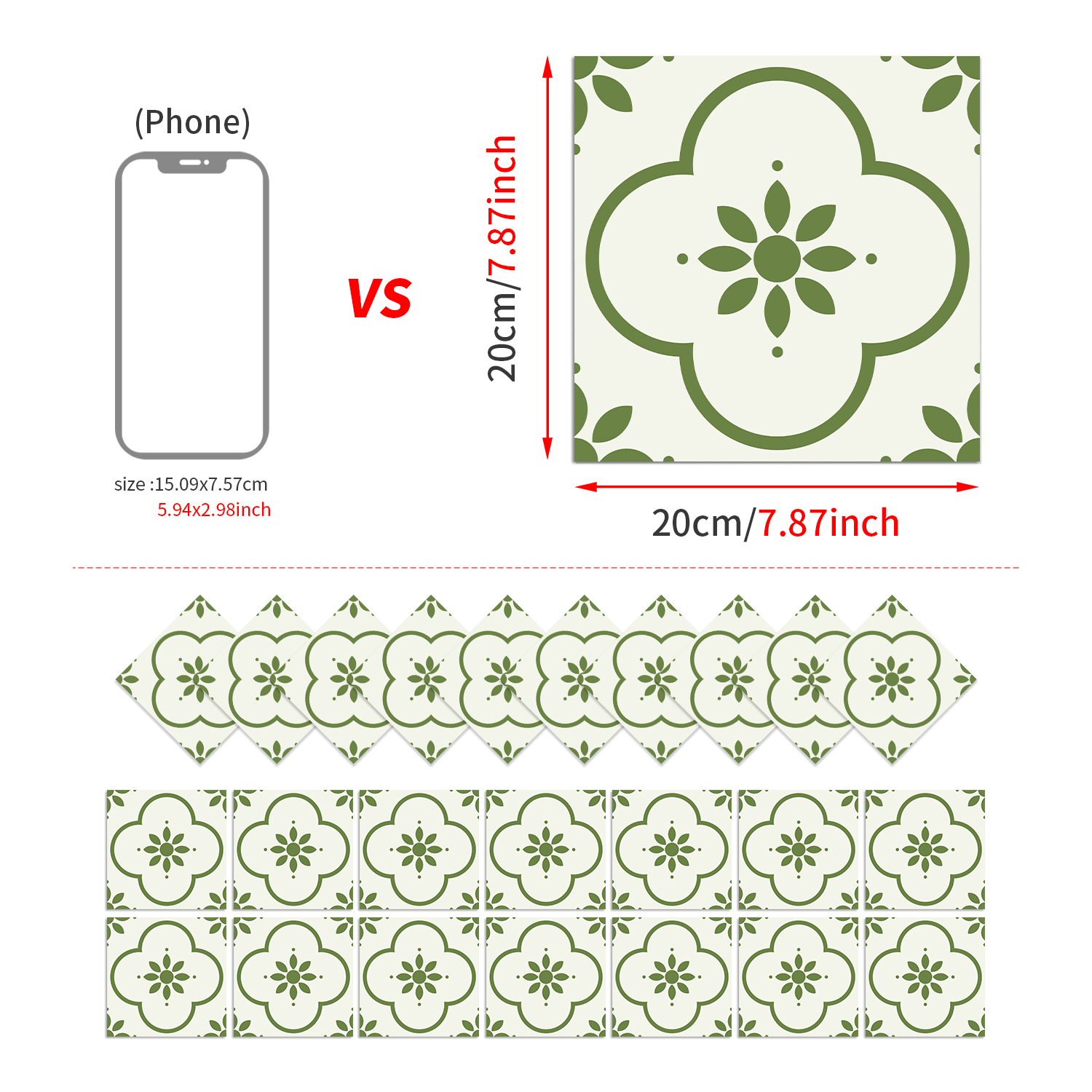 Classic fancy self-adhesive wall stickers various patterns matte texture tile moisture-proof heat insulation stable fit disassembly and assembly seamless no damage to the base surface foreign trade e-commerce hot sale item