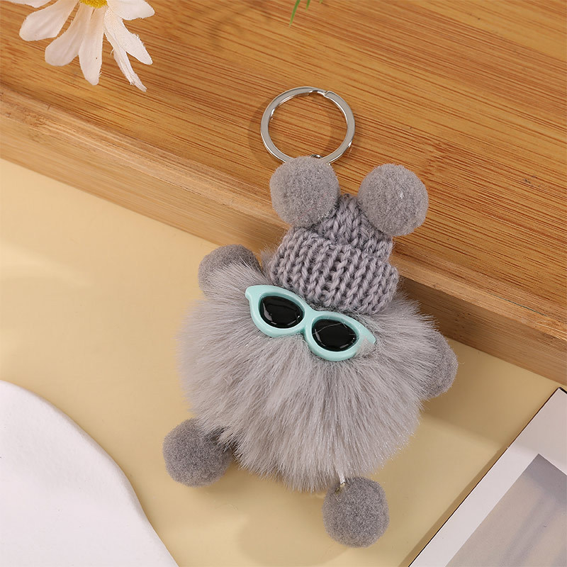 Hot cute elf key chain plush pendant cartoon small coal ball doll bag decoration small pendant