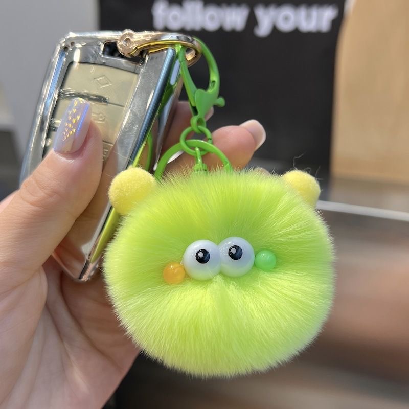 New imitation Rex rabbit fur small coal ball car key chain pendant plush ball creative doll bag bag pendant gift