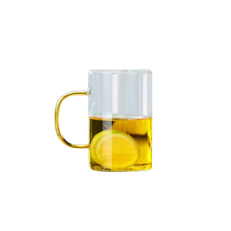 透明玻璃杯带把耐高温待客茶杯家庭水杯家用高硼硅玻璃喝水杯子