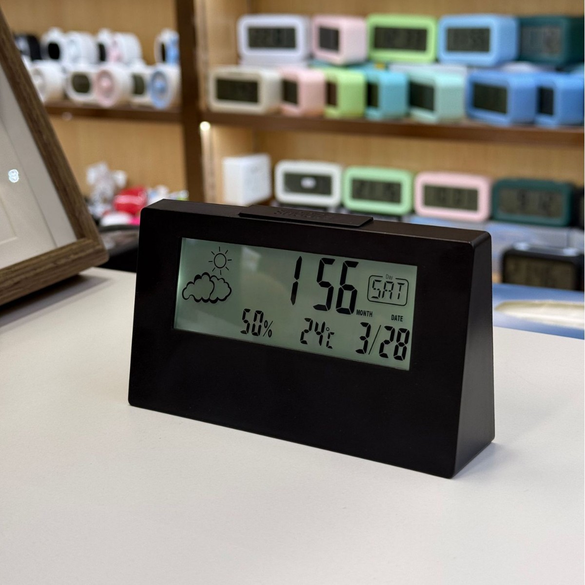 温湿度计时钟创意天气显示夜光小闹钟ins透明款电子闹钟礼品