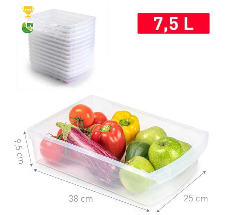 收纳盒长条方形挂面保鲜盒食品级食物密封塑料盒子7.5L