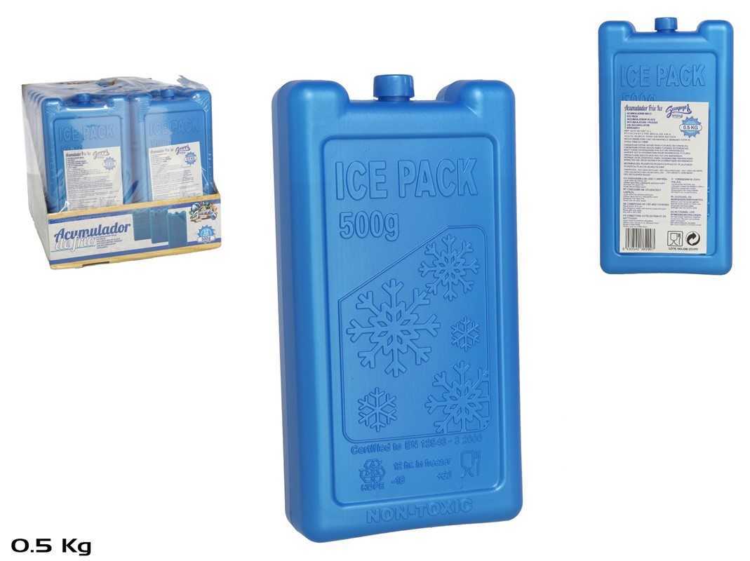 Ice pack, 0.5 kg, food-grade, reusable blue ice pack for refrigeration and cooling.