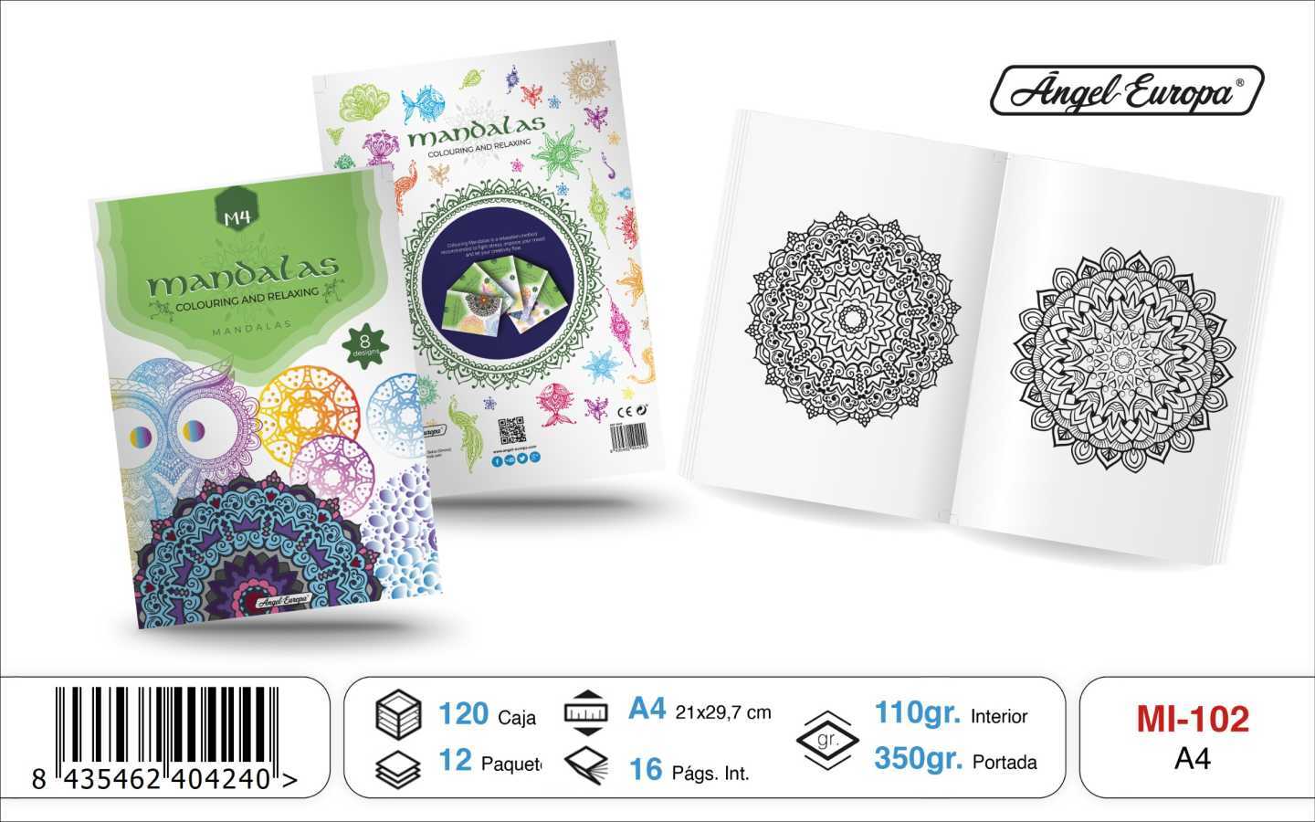 Three A4 Mandala decompression coloring this flower geometry owl multi-pattern thickened non-transparent ink adult children meditation decompression hand-painted color album wholesale