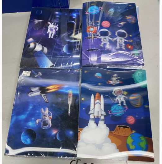 太空航天宇航员卡通笔记本 四款星空火箭图案男生学生横线记事作业本整包批发