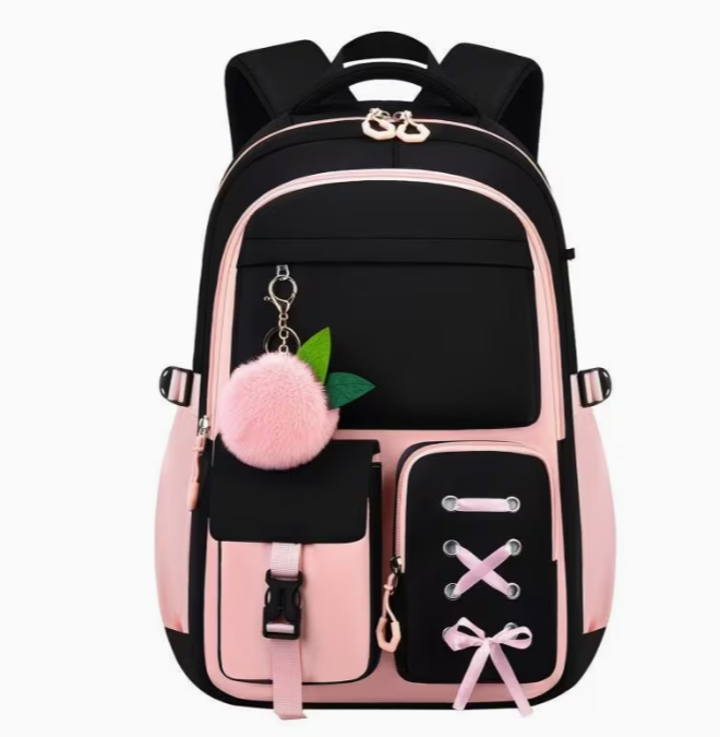 Girls' bowknot large capacity student schoolbag