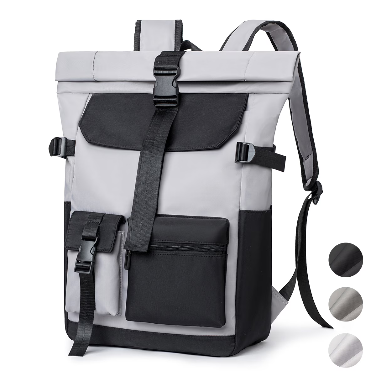 20L/26L 潮流旅行双肩包，男女学生通用轻量化卷口背包，防盗拉链设计，户外出行运动通勤书包