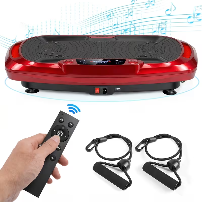 300W 智能震动甩脂机 磁疗深度按摩 内置音乐 120 档触控调节 静音电机 承重 200kg 附带拉力绳 全身减脂塑形 家用健身双模式