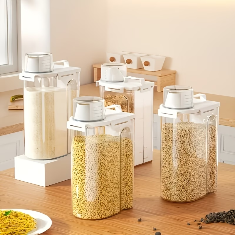 4 件套密封食品储物罐：两种规格 11 升 ，防虫防潮可水洗