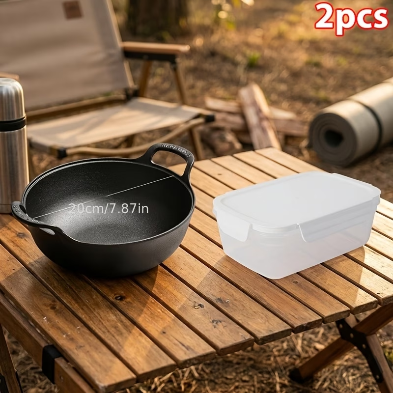 2-piece or 4-piece nonstick soup pot set, available in 20cm or 25 cm; includes 1 spatula and 1 food storage container. Safe, handle-equipped cookware suitable for both indoor and outdoor use, perfect as a kitchen accessory.