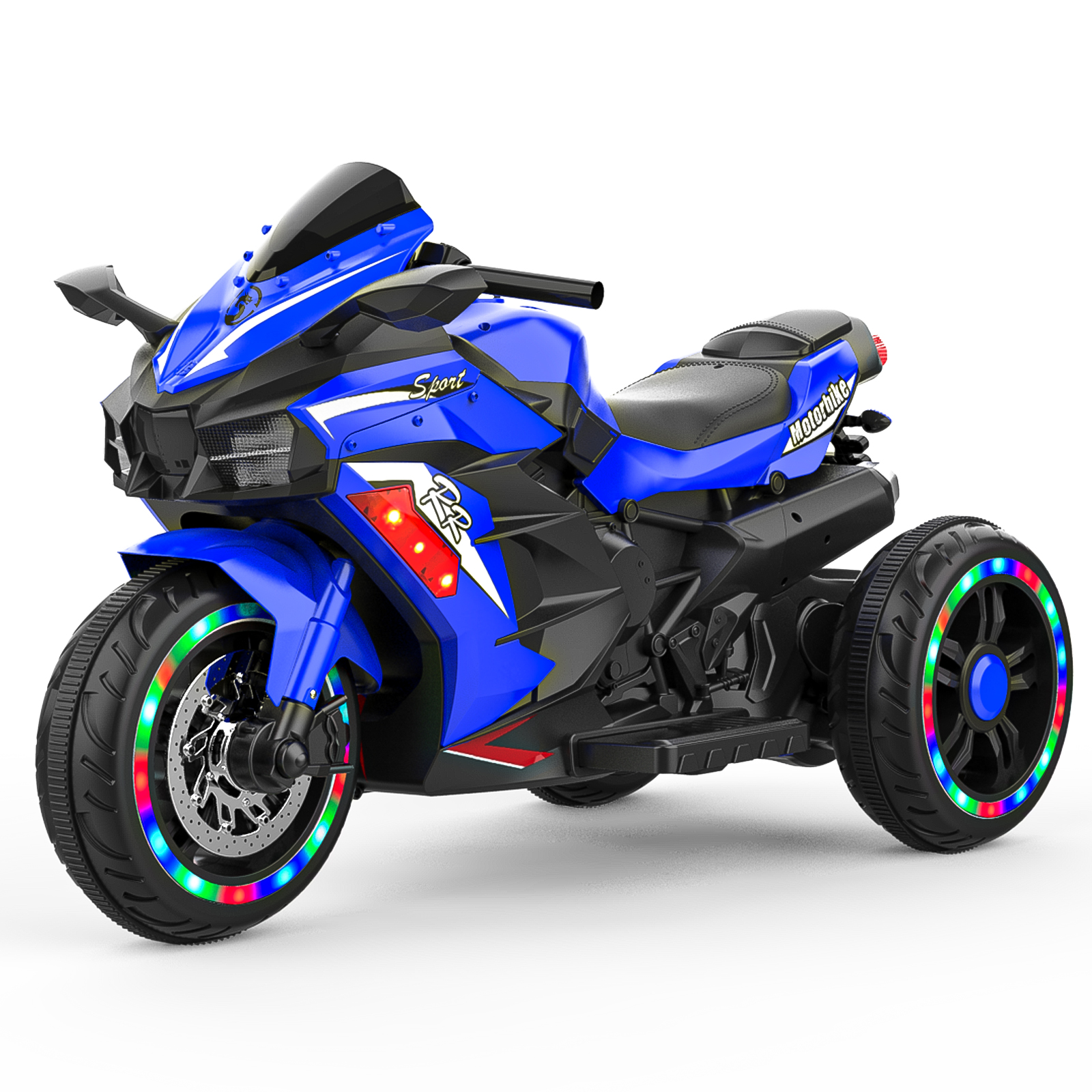 12V Electric Motorcycles for Kids Dirt Bike Ride on Toy with Music and LED Light for 2-6 Years Old