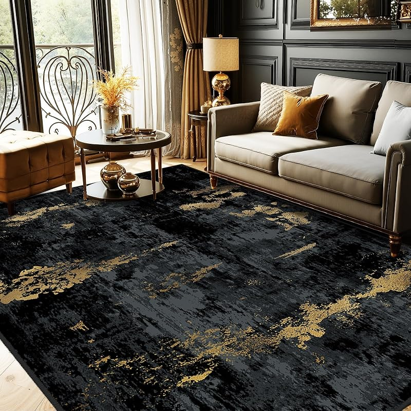 Washable Area Rugs Non-Slip Modern Abstract Soft for Living Room Entryway Bedroom Nursery, Print Pattern