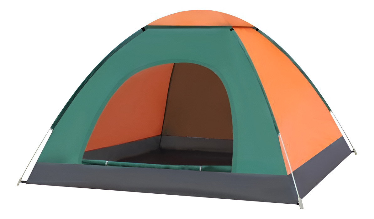 Barraca De Acampamento Automática Bounce Impermeável Para 1- - Verde Soletra Laranja