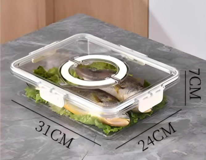 食品储存容器，蔬菜水果容器，防止变形，节省空间，适用于厨房（外包装盒）