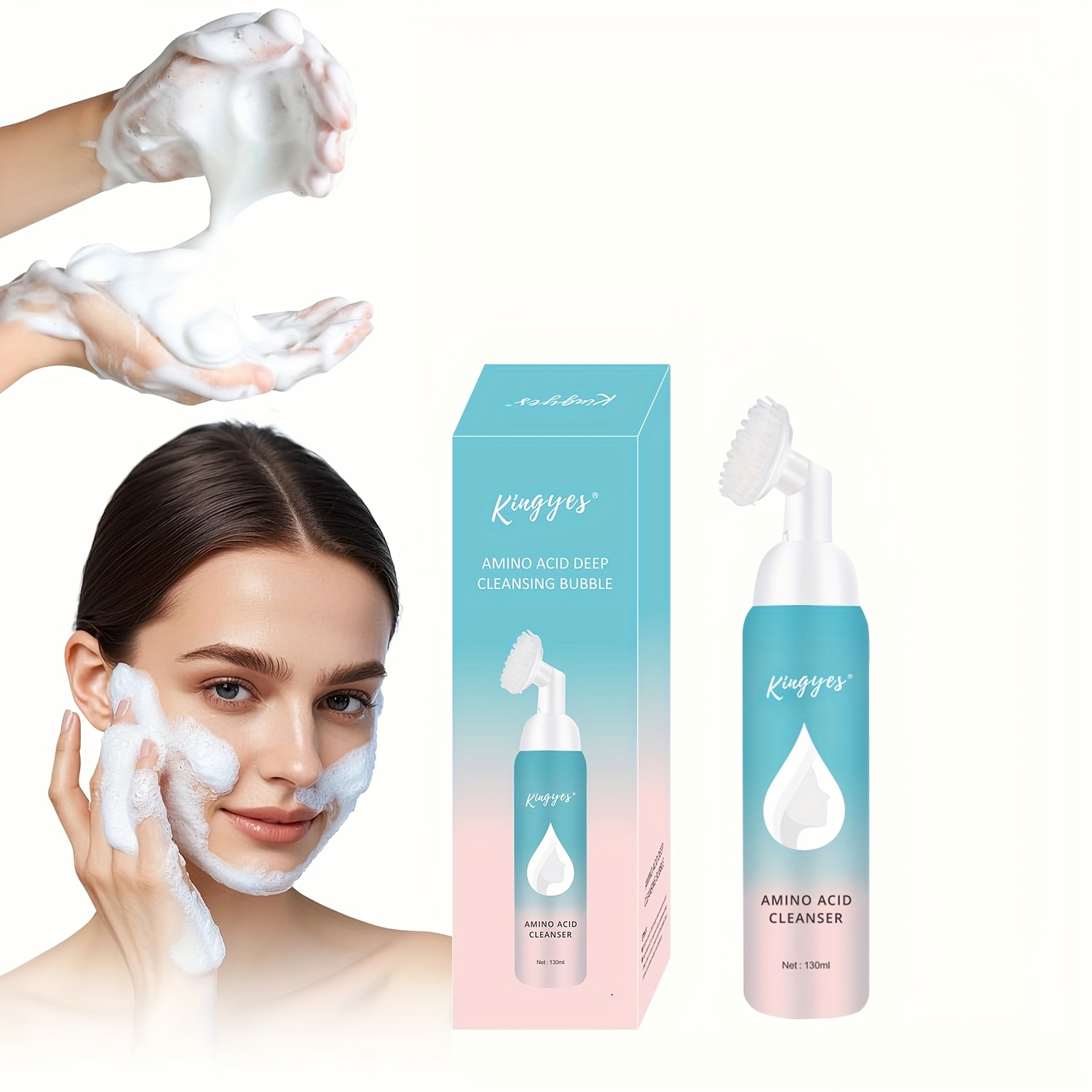 Face Wash 130ml/ 4.396oz - A Gentle Cleansing Foam with Skin-friendly Ingredients for All Skin Types.
