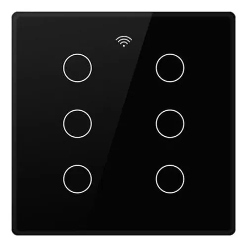 Interruptor Inteligente 6 Botões Zigbee Voz Tuya Touch Alexa Preto 127/220v