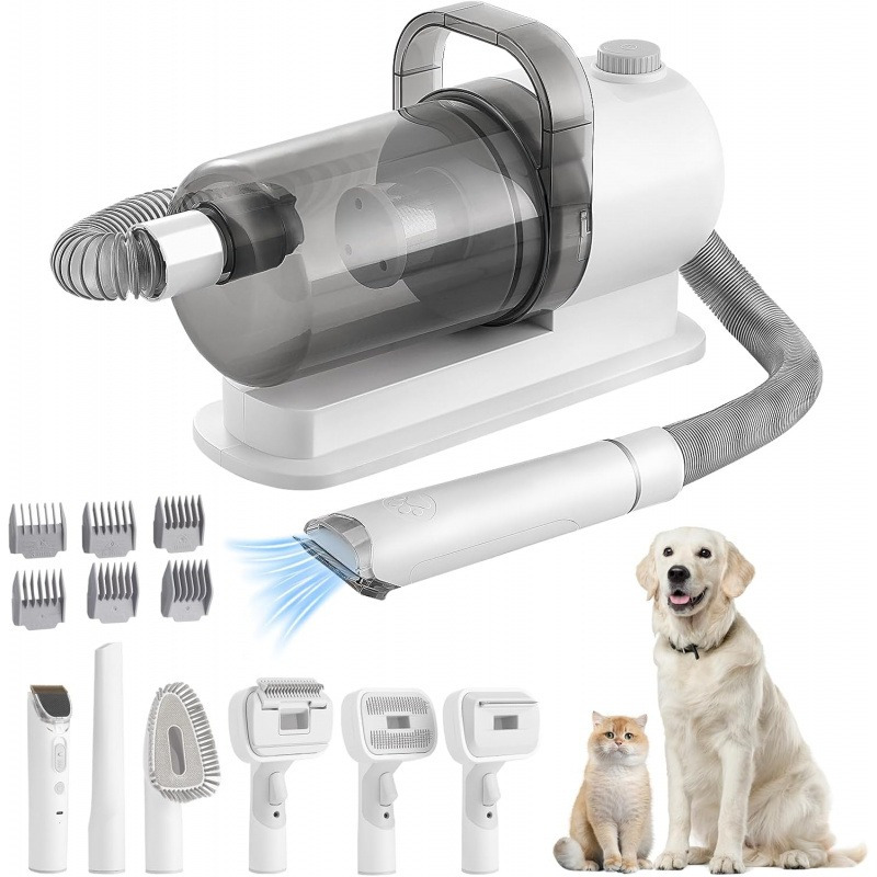 宠物毛发吸尘器和宠物美容套装，宠物毛发吸尘器带电动剪毛器，犬猫吸毛刷带梳子