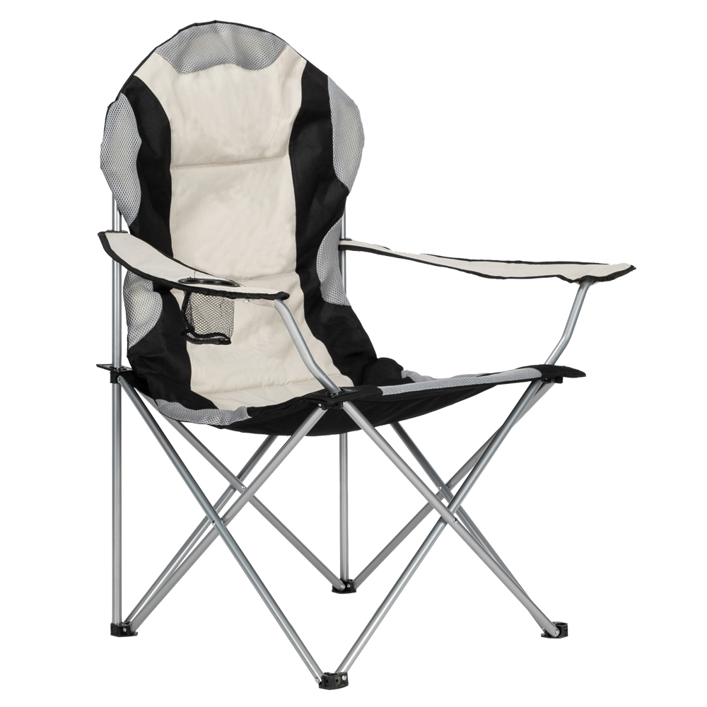 Medium Camping Chair Fishing Chair Folding Chair - Black & Gray