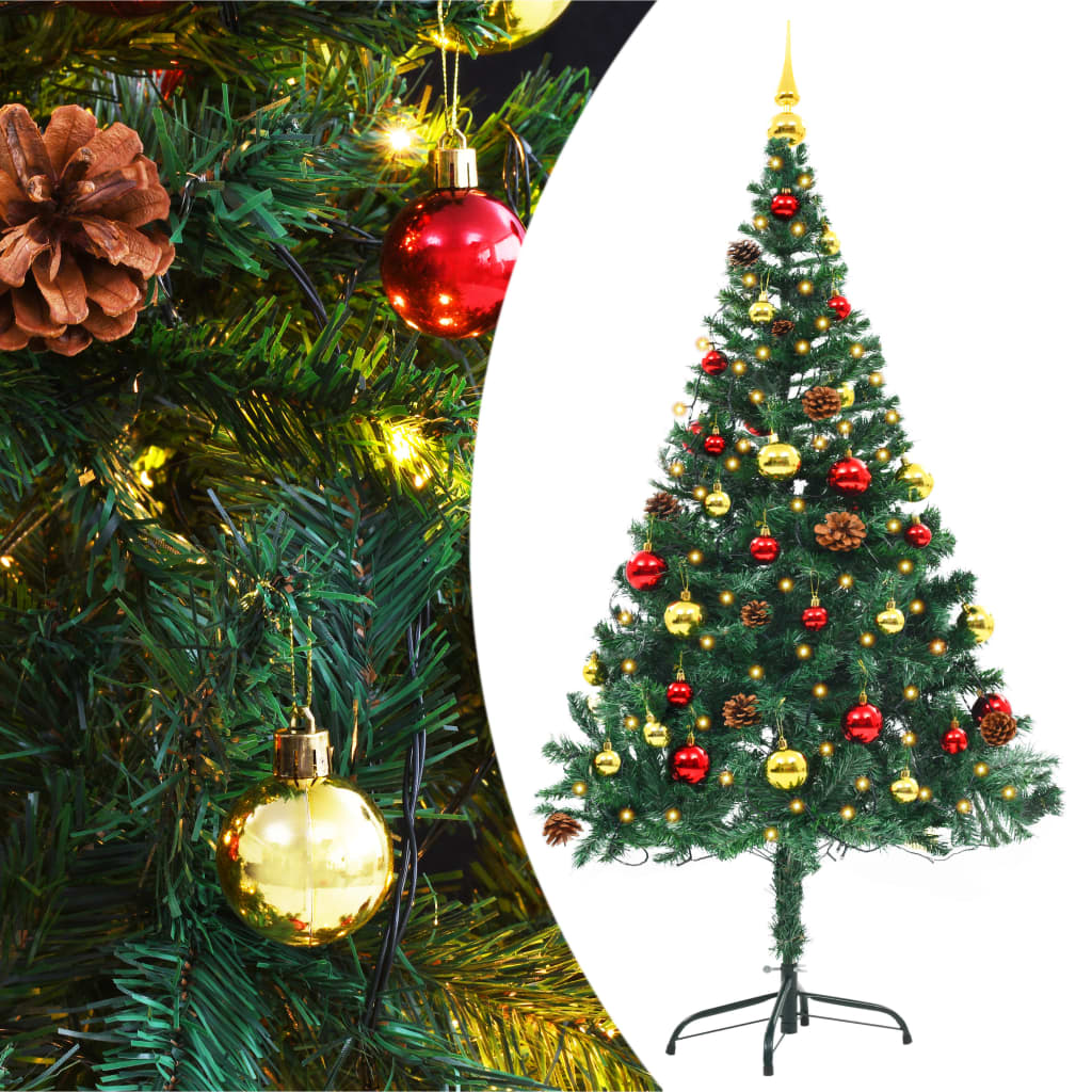 59.1 英寸人造圣诞树带小玩意 LED 灯 IP44 防水户外室内办公室家庭聚会节日装饰