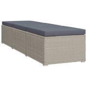Sun Lounger with Cushion Poly Rattan Gray
