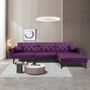 紫色丝绒卧铺折叠沙发床