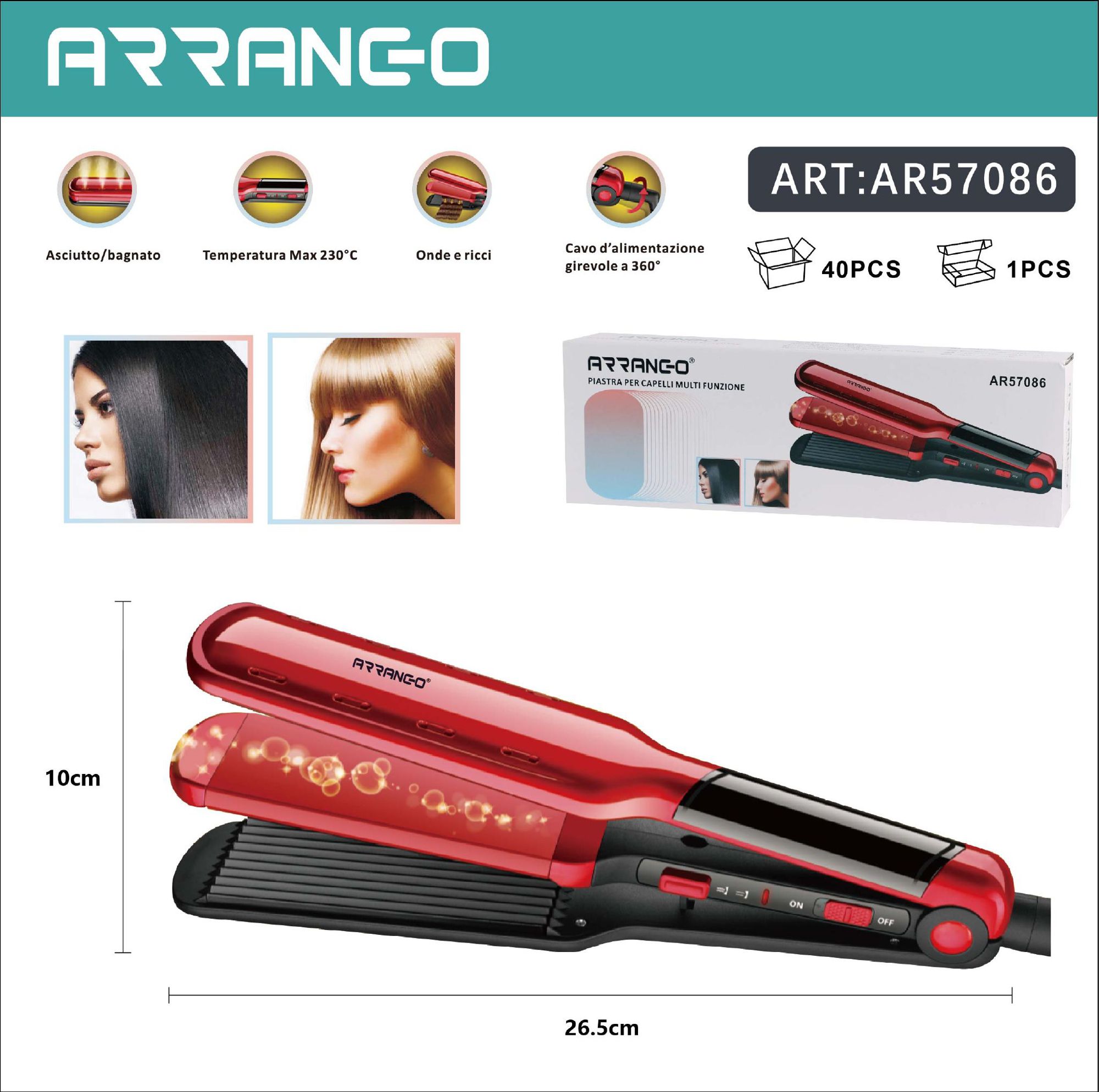 夹板 PIASTRA PER CAPELLI MULTI FUNZIONE