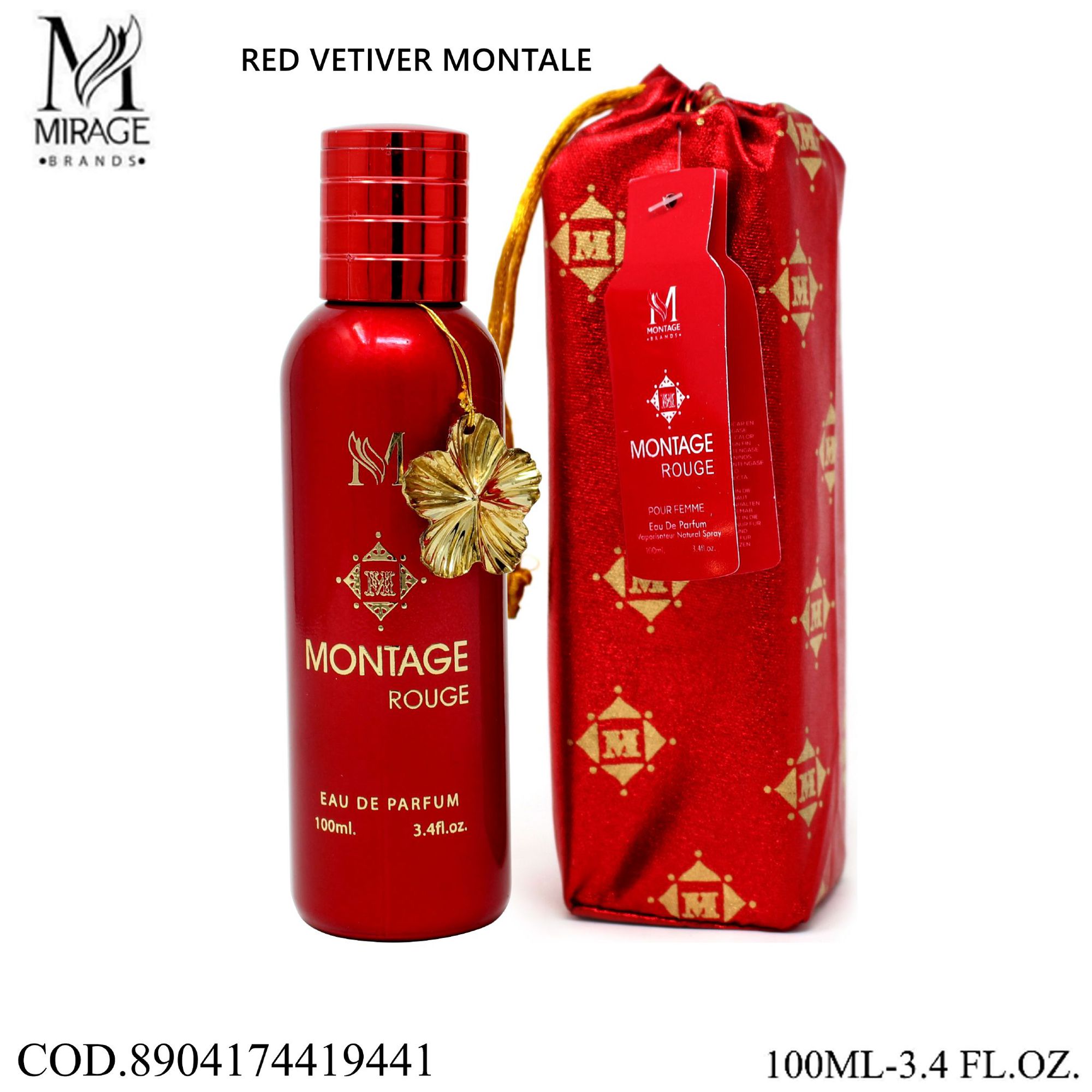 MIRAGEMONTAGEROUGE100MLREDVETIVERMONTALE男士香水