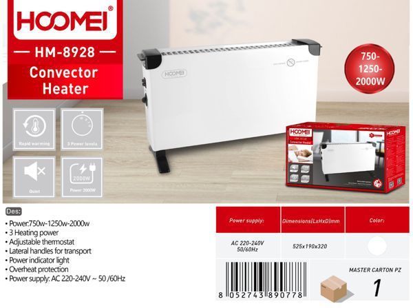 HM-8928 对流取暖器 Hoomei Termoconvettore 1800W HM-8928