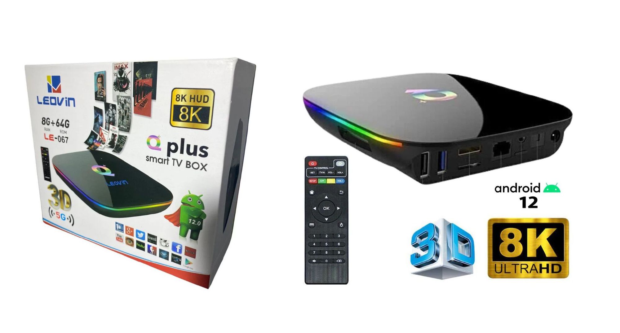 LE-067 机顶盒 LEOVIN SMART TV BOX QPLUS 8+128 LE-067