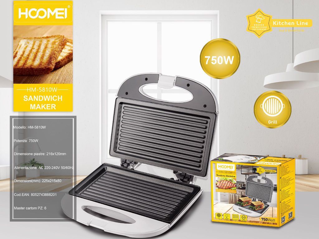 HM-5810W 三明治机 750W HOOMEI Piastra x toast 750W HM-5810W