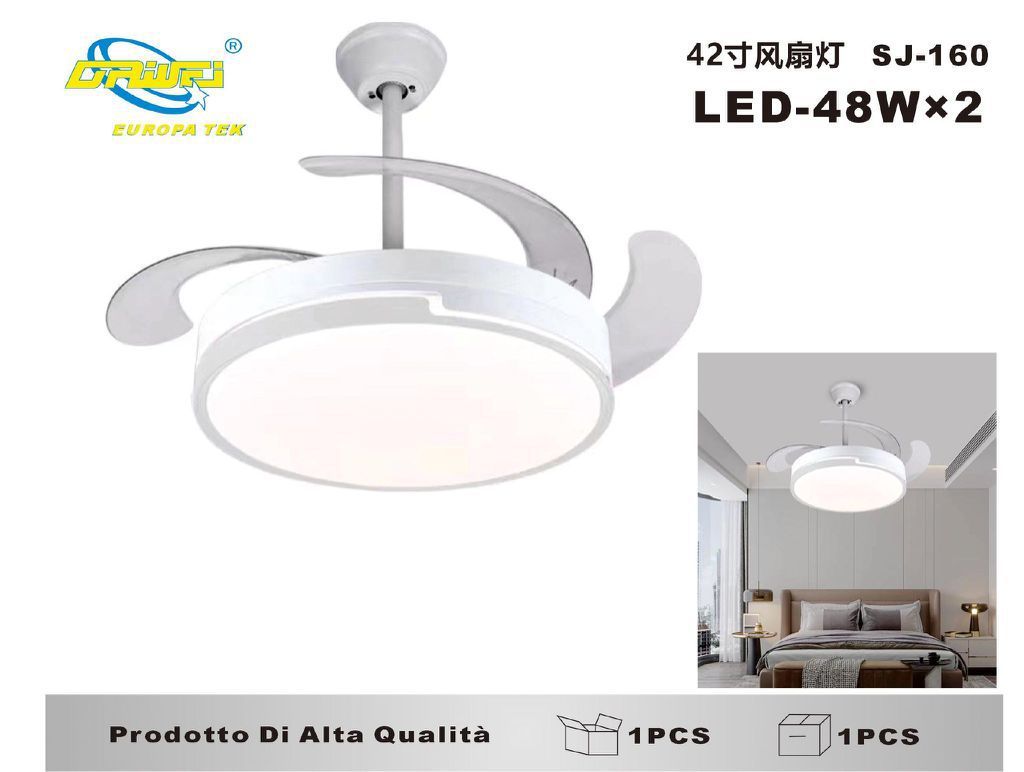 SJ-160隐形风扇灯42寸96W双色变光 DRIWEI SJ-160 lampadario 96W