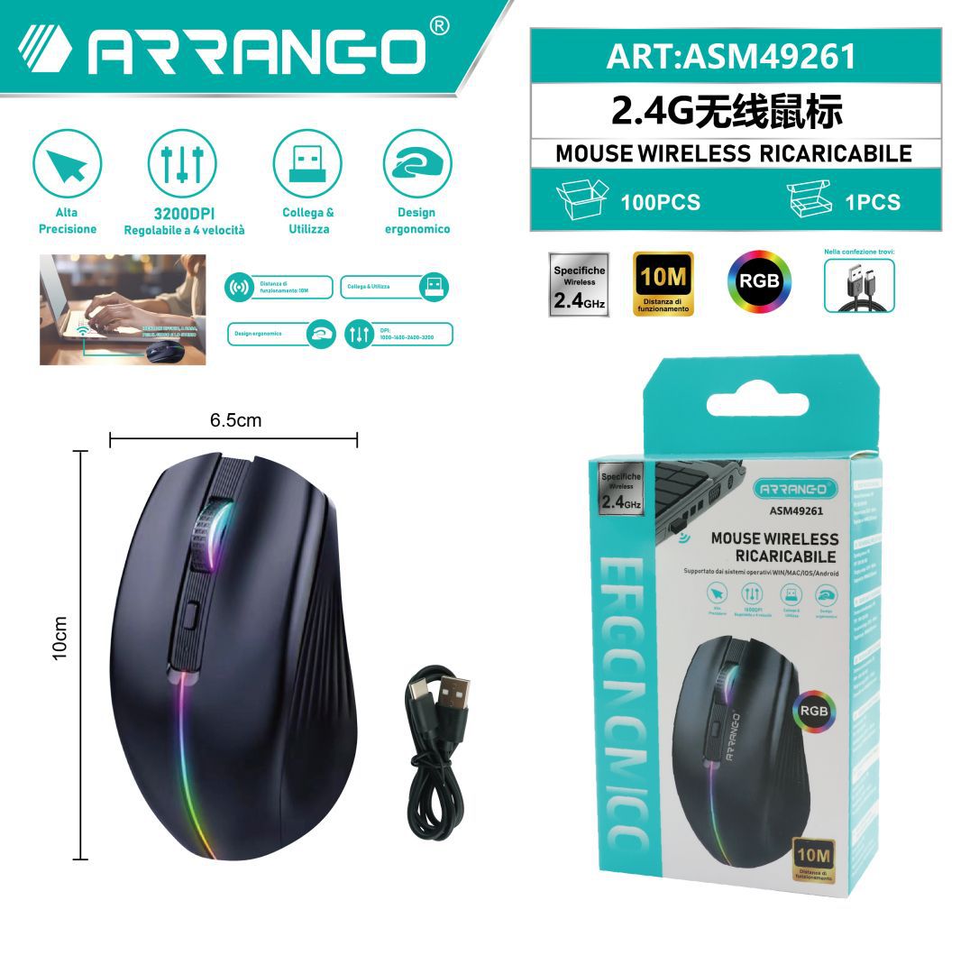 2.4G无线鼠标 MOUSE WIRELESS RICARICABILE