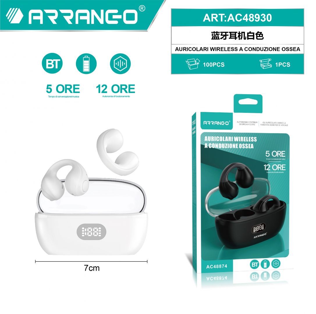 骨传导蓝牙耳机白色 AURICOLARI WIRELESS A CONDUZIONE OSSEA