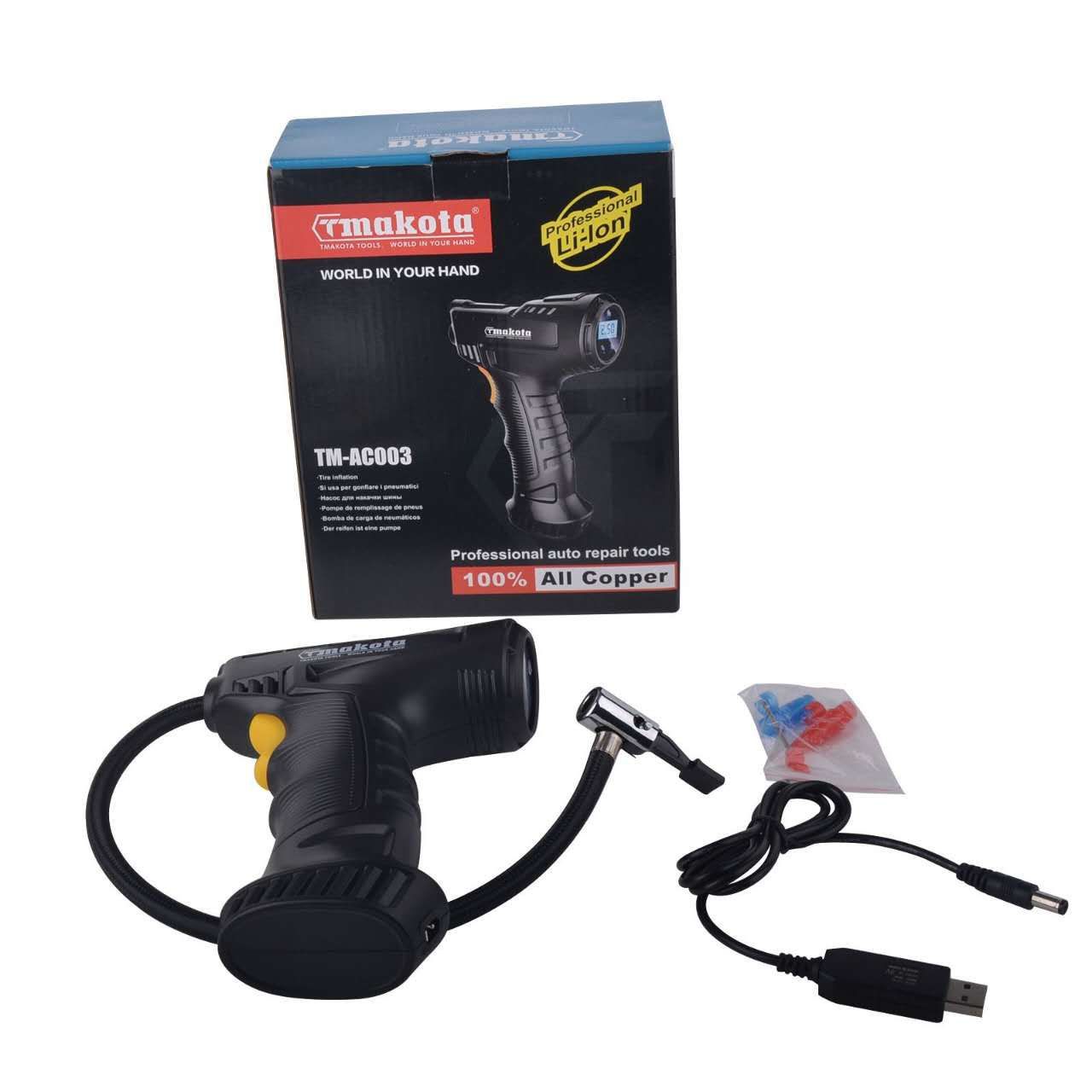 TM-AC003 便携式打气筒 MAKOTA COMPRESSORE ARIA PORTATILE E RICARICABILE TM-AC003