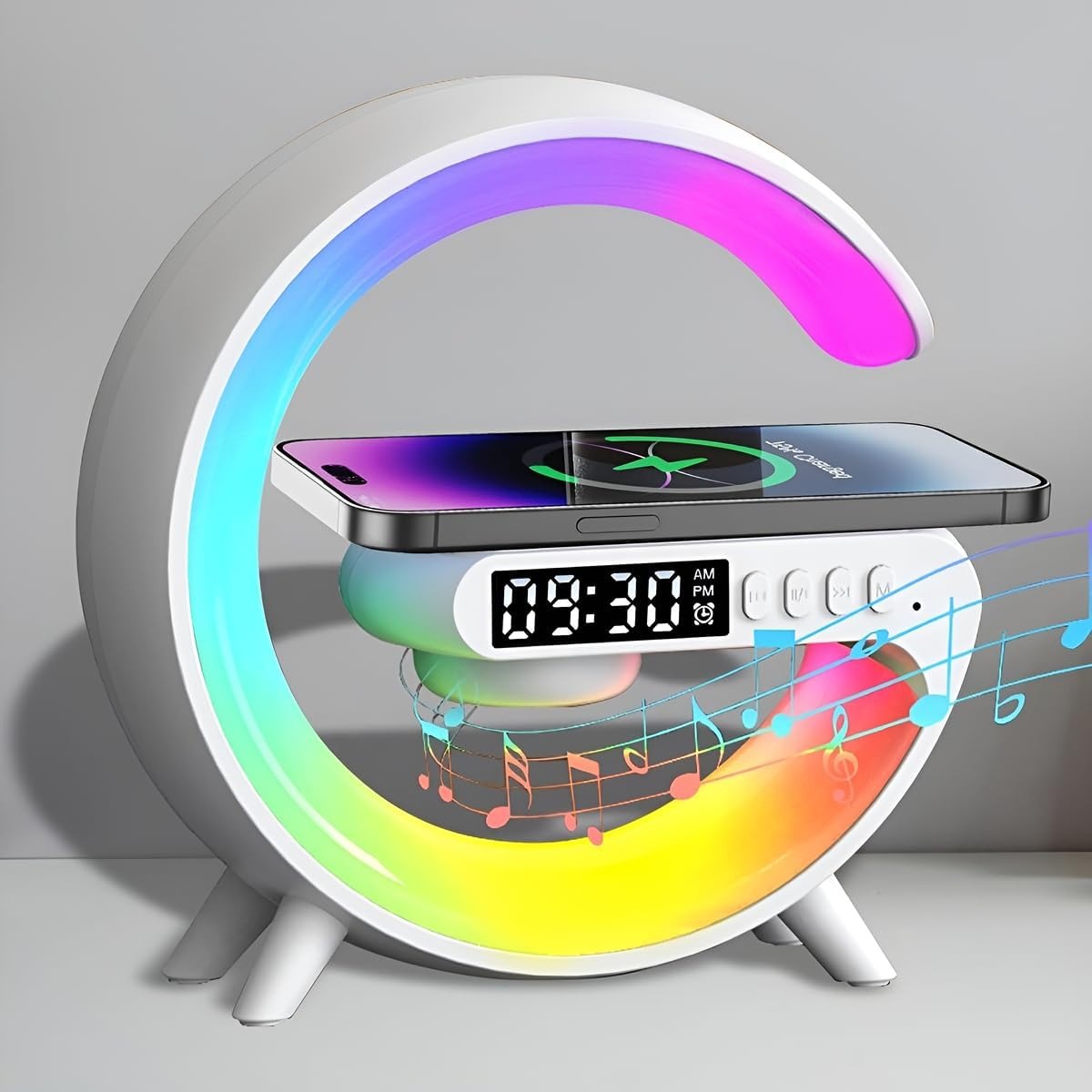 小号蓝牙音响 带闹钟带无线充 CASSA BLUETOOTH CON OROLOGIO E RICARICA WIRELESS 