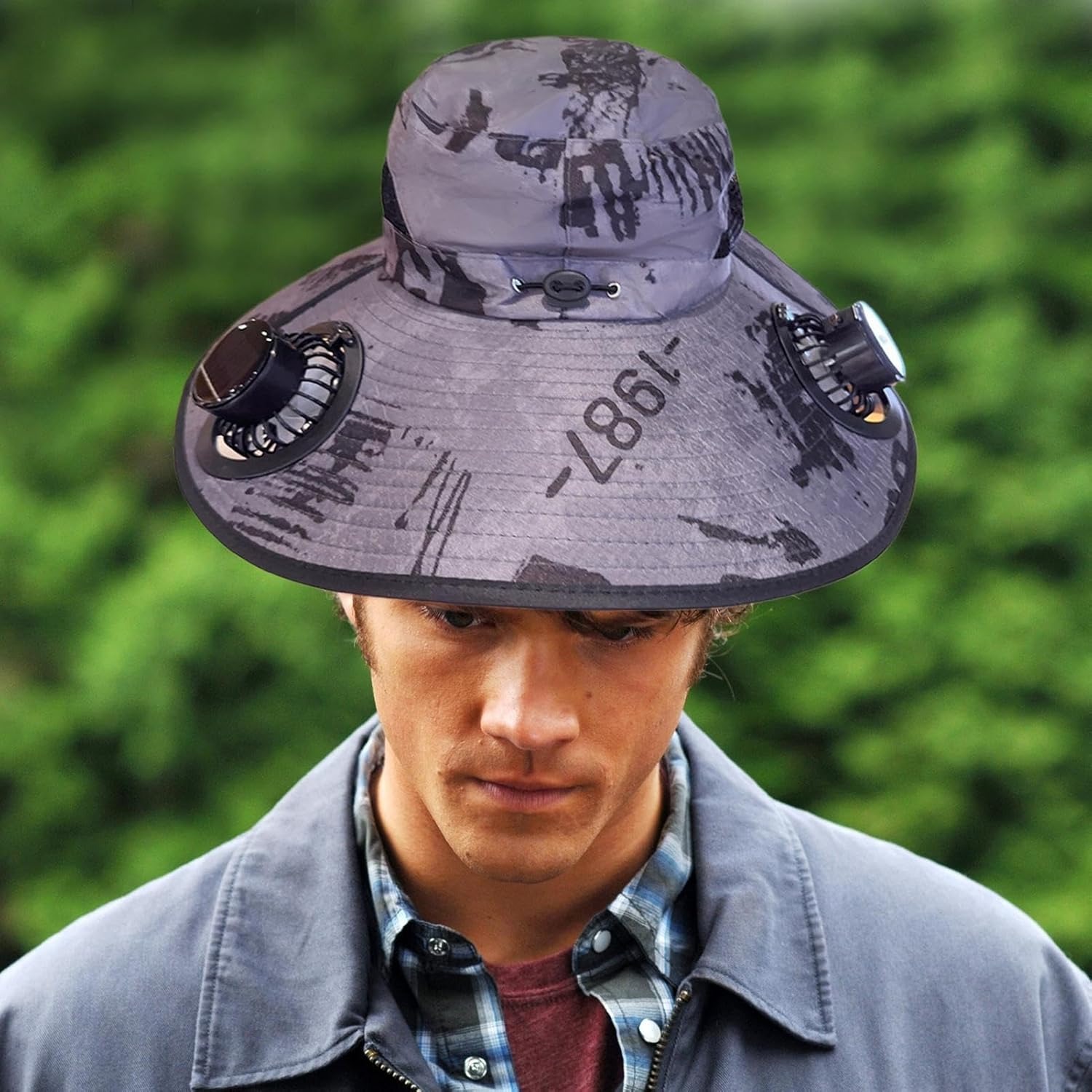 太阳能风扇帽子(方形)CAPPELLO CON VENTILATORE SOLARE INTEGRATO