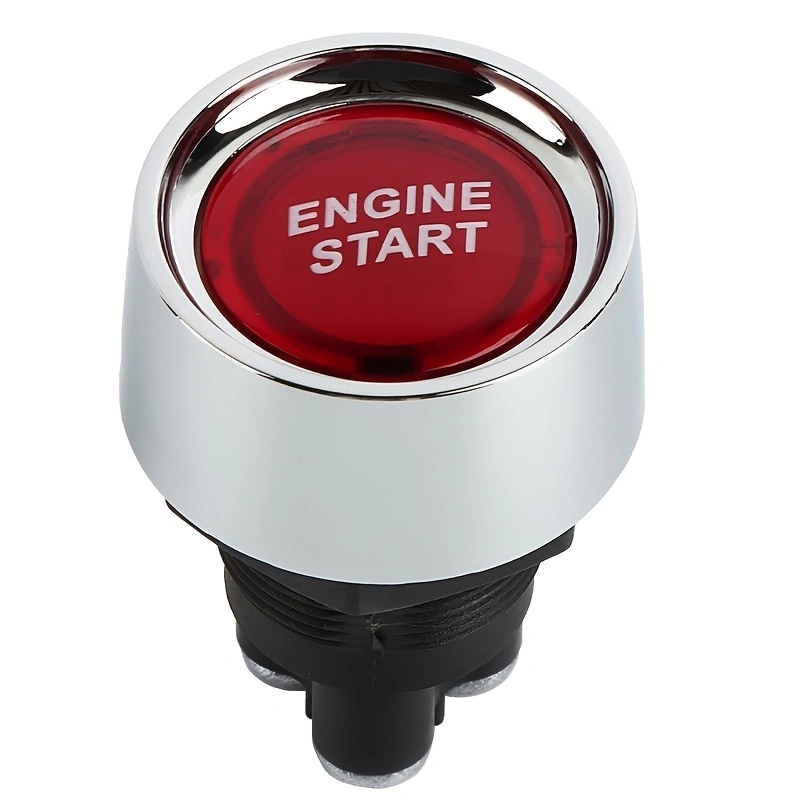 汽车改装启动点火开关 12v24v自动复位一键启动开关LED灯按钮开关