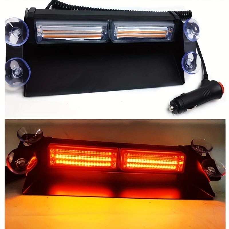 COB2节汽车吸盘爆闪灯 前挡后挡风玻璃爆闪警示灯开道铲盘灯 频闪灯