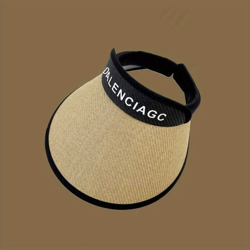 大檐防晒uv空顶帽 草编发箍遮阳帽 防紫外线遮脸CG太阳帽子 夏季帽子女