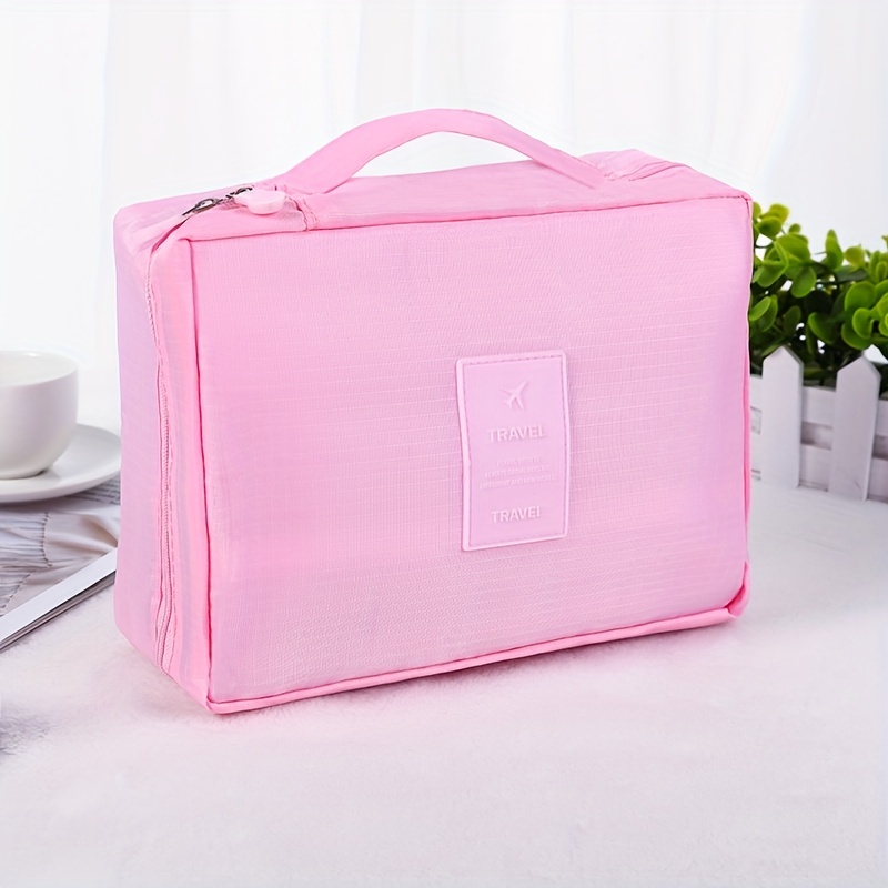 旅行大容量纯色便携收纳包多功能四方包收纳包飞机洗漱包化妆包化妆袋