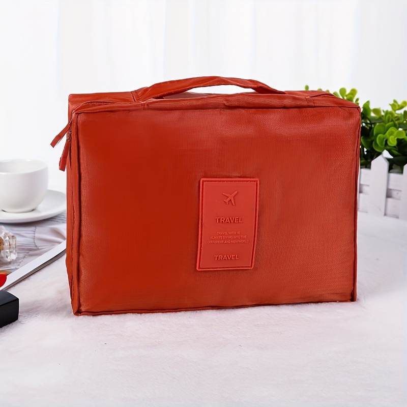 旅行大容量纯色便携收纳包多功能四方包收纳包飞机洗漱包化妆包化妆袋