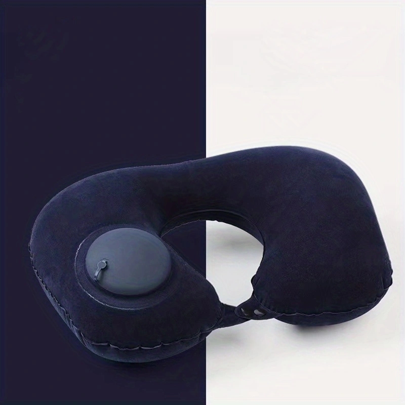 按压式充气u型枕 户外旅行便携收纳护颈枕头颈椎护颈枕脖枕靠枕