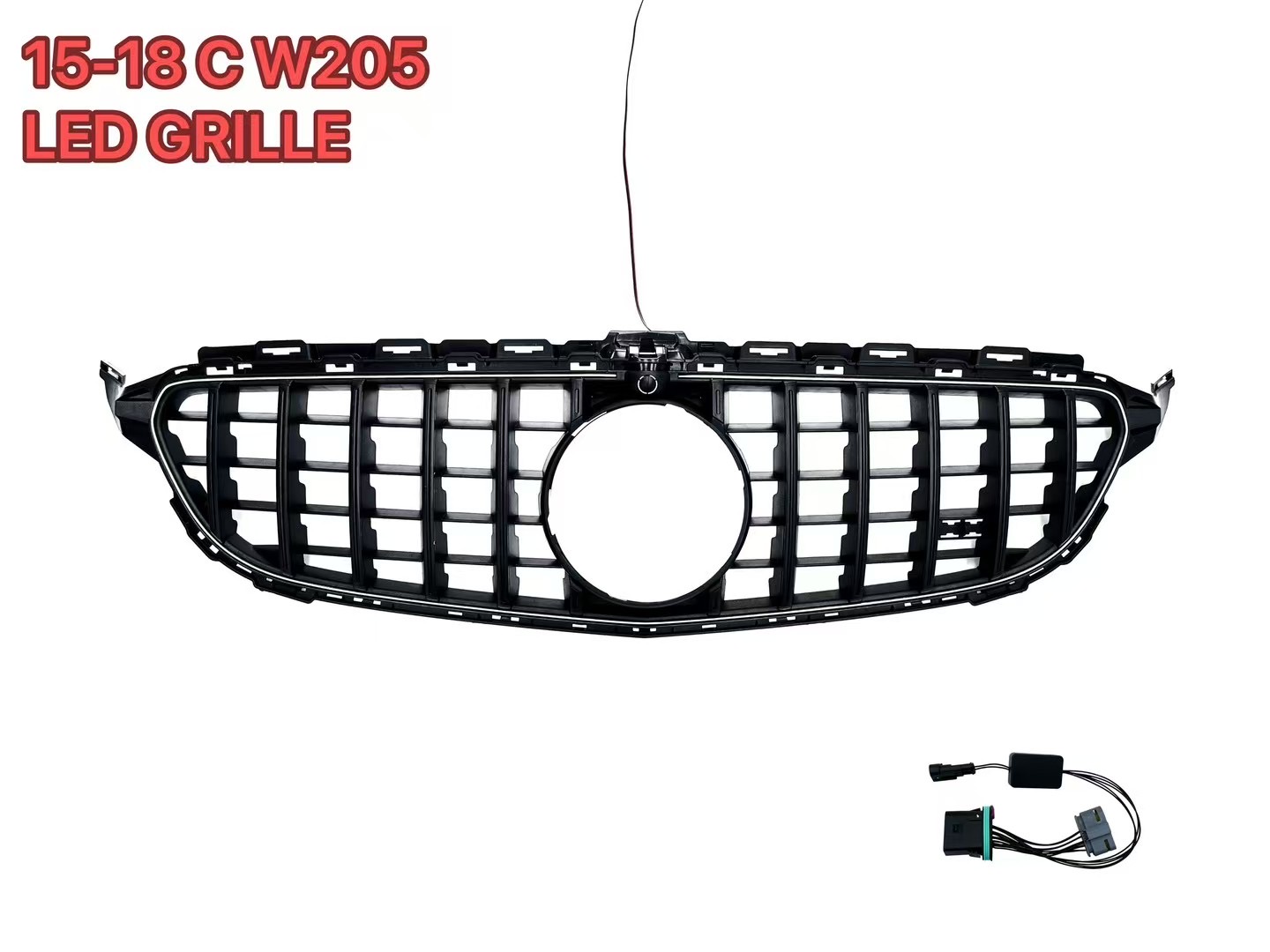 奔驰W205改装发光中网